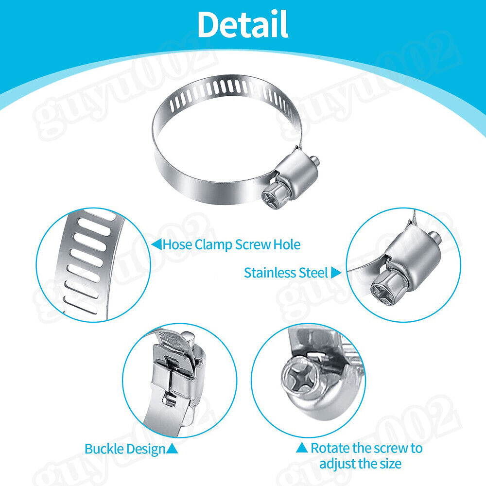 101pcs Hose Clamps Set Jubilee Type Pipe Tube Clips Stainless Steel 8mm To 44mm - HomeDIYer