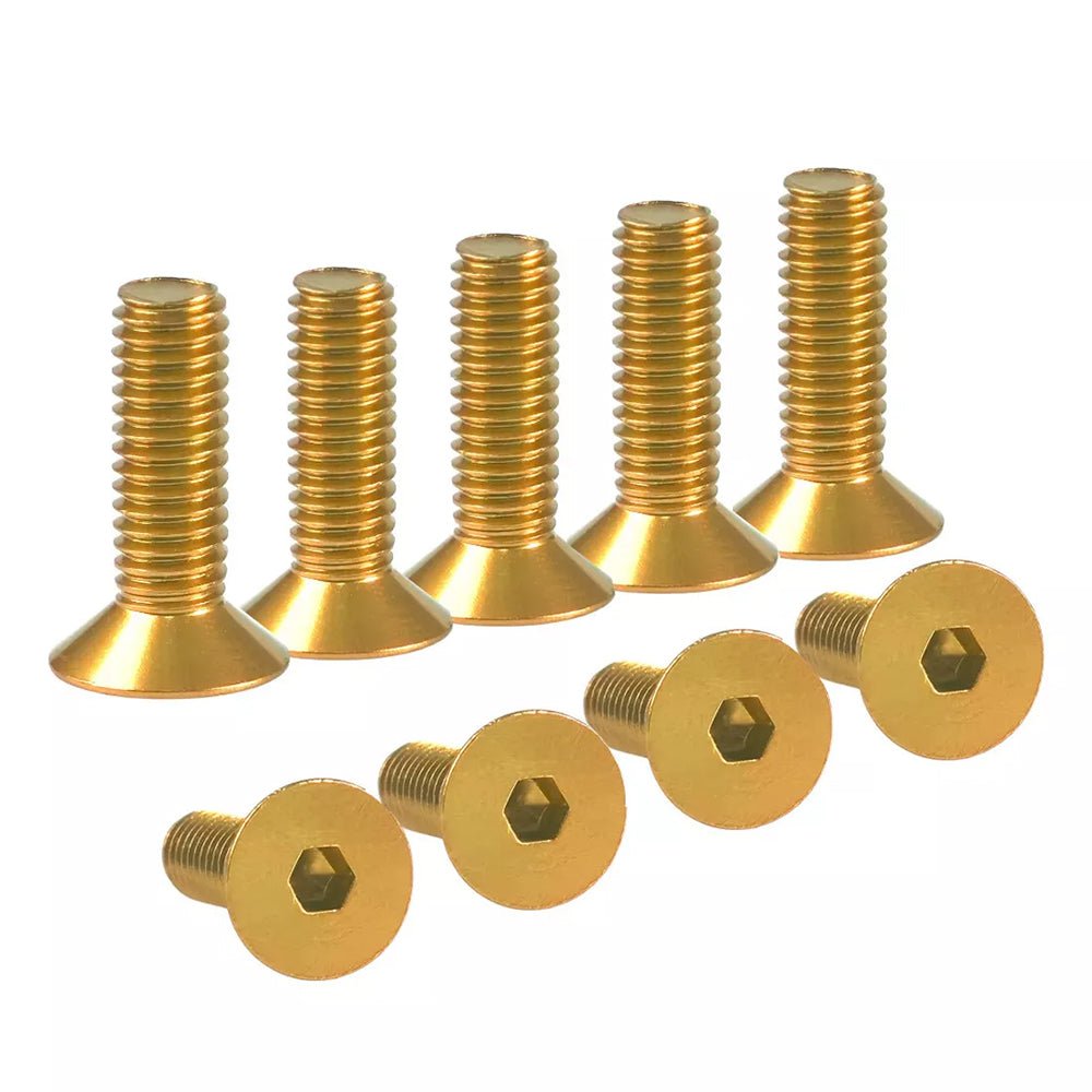 200Pcs Aluminium Alloy Hex Socket Countersunk Flat Head Screw & Washers Assortment Set Gold Colour To Burgundy - HomeDIYer