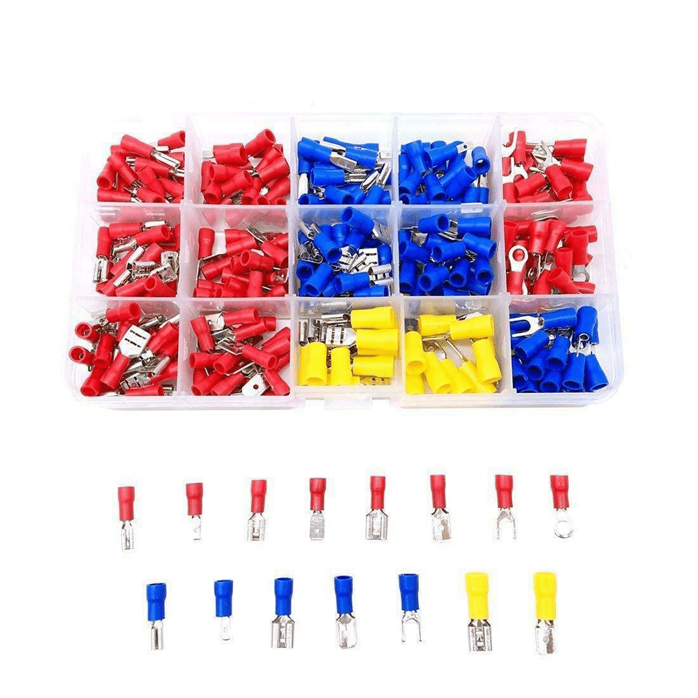 280pcs Assorted Insulated Electrical Wire Terminal Crimp Connector Spade Set Kit - HomeDIYer