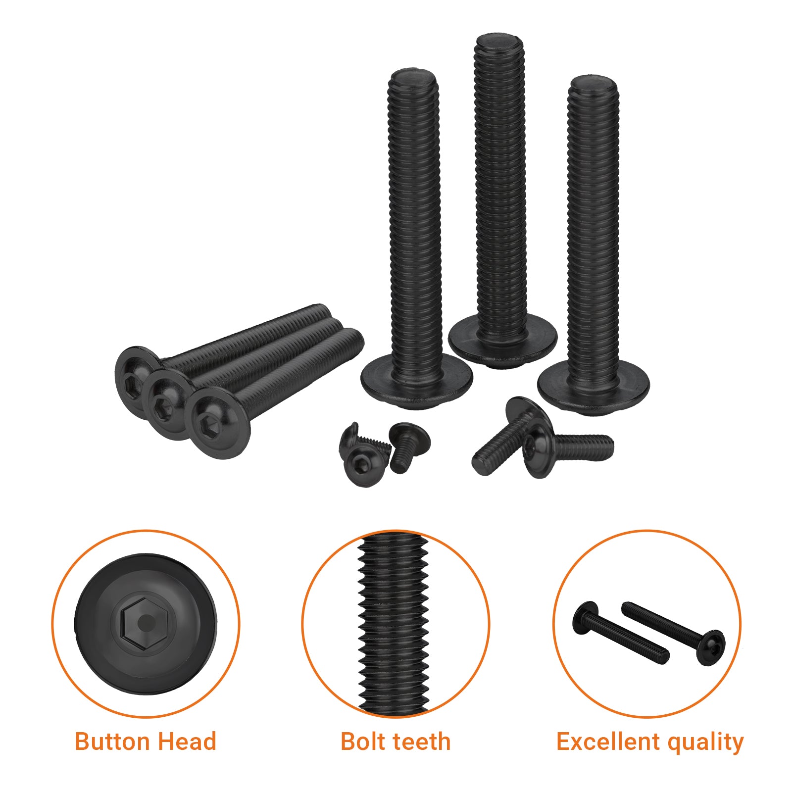 Grade 10.9 High Tensile Flanged Button Head Screws – Allen Socket Bolts M3 to M8 | ISO7380-2