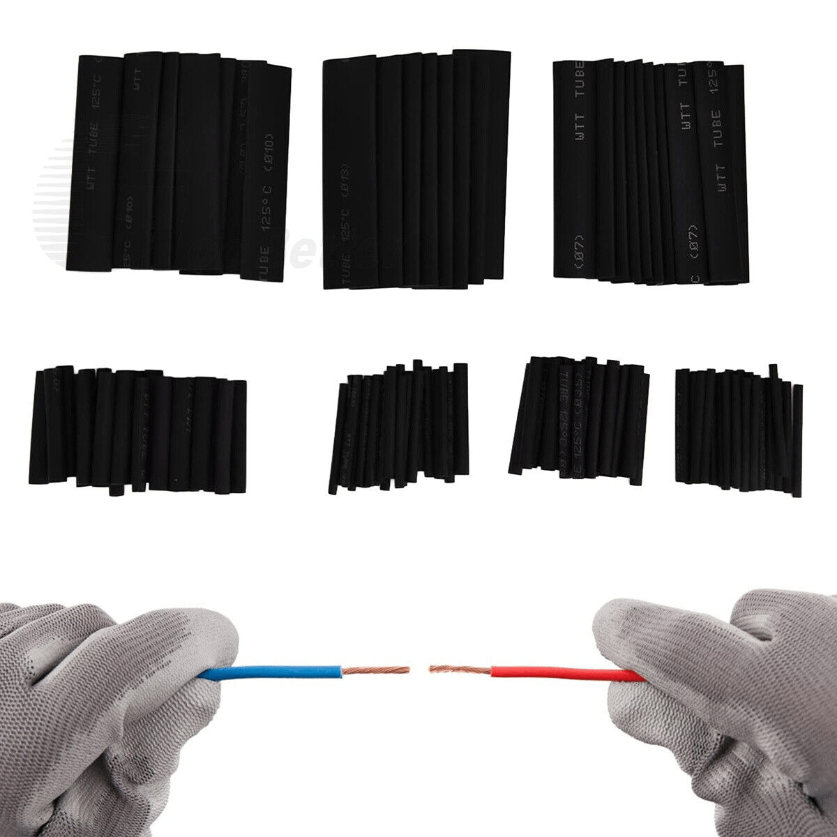 127Pcs Heat Shrink Tubing Black Heat Shrink Tubing Sleeving | HomeDIYer - HomeDIYer