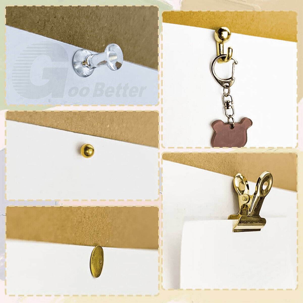 310x Thumbtacks Set Gold 5 Styles Tacks Tacks For Corkboard Office - HomeDIYer