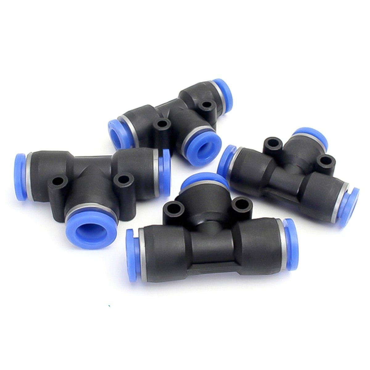 Pneumatic Push - In Fitting Air Water Hose Joiner 'T' 3 Way Connector - Reducer - HomeDIYer