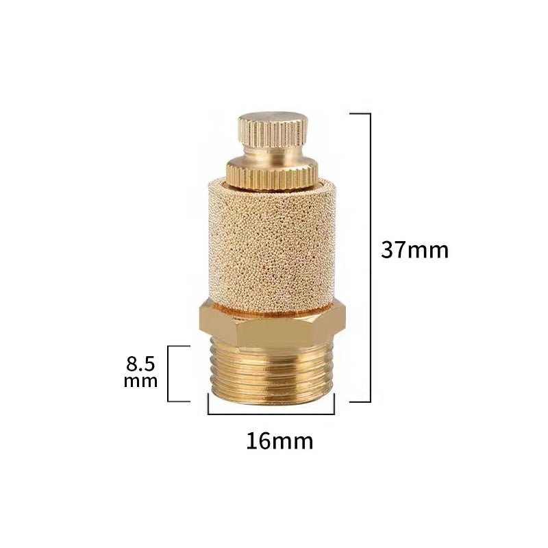 M5 1/8" - 1/4" BSP Sintered Bronze Pneumatic Air Silencer Thread Copper Muffler - HomeDIYer