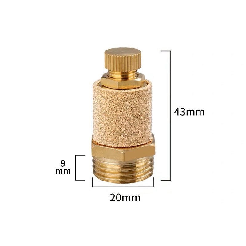 M5 1/8" - 1/4" BSP Sintered Bronze Pneumatic Air Silencer Thread Copper Muffler - HomeDIYer