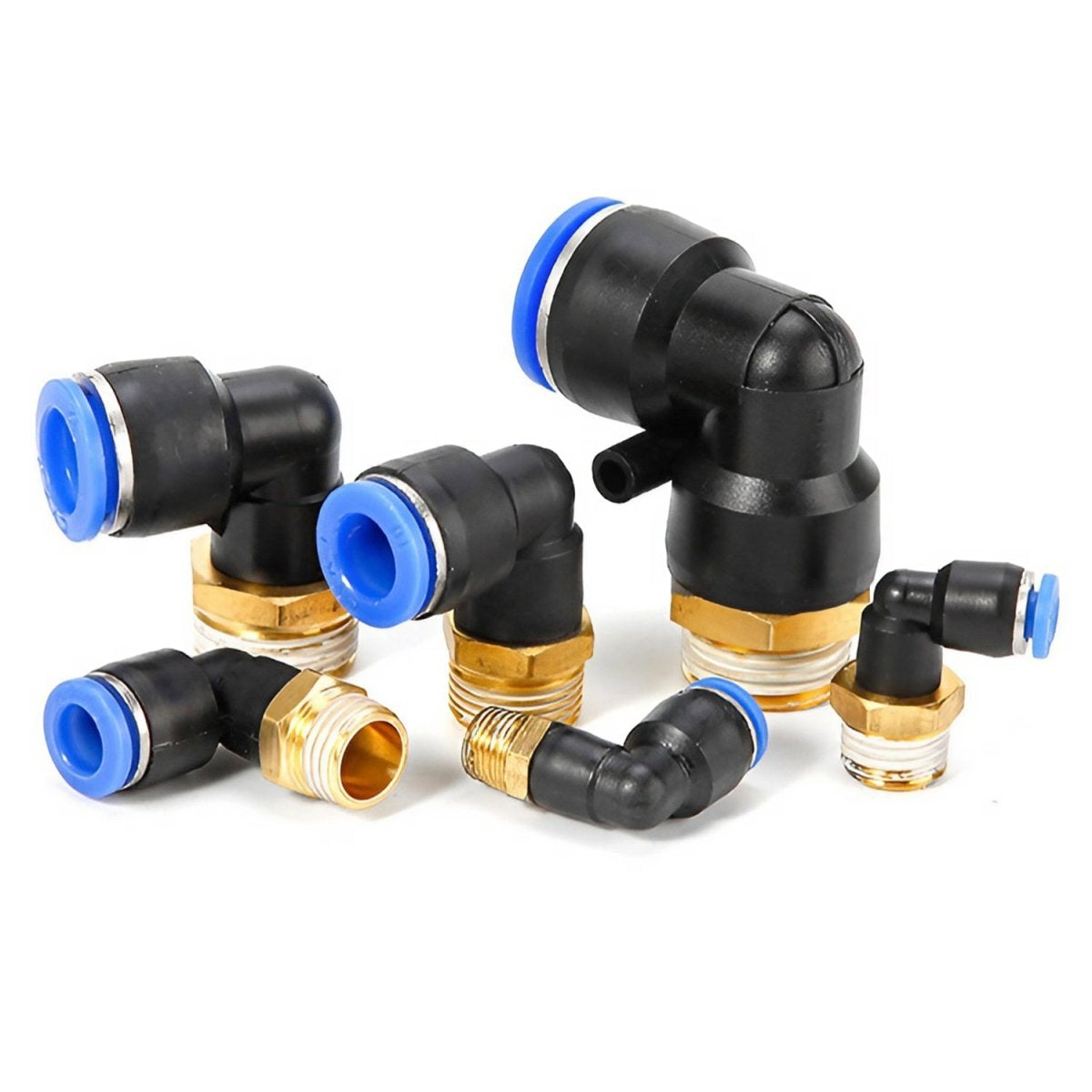 Pneumatic Push In Fitting 1/8" - 3/4" Male Elbow Connector for Air Water Hose Tube - HomeDIYer
