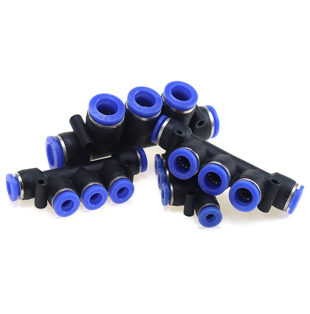 Pneumatic Fittings 5 WAY push - fit hose inline air - line connector 4,6,8,10,12mm - HomeDIYer