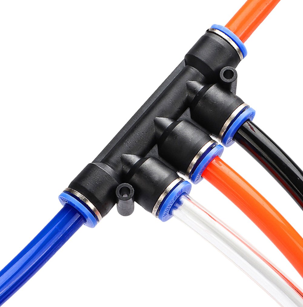 Pneumatic Fittings 5 WAY push - fit hose inline air - line connector 4,6,8,10,12mm - HomeDIYer