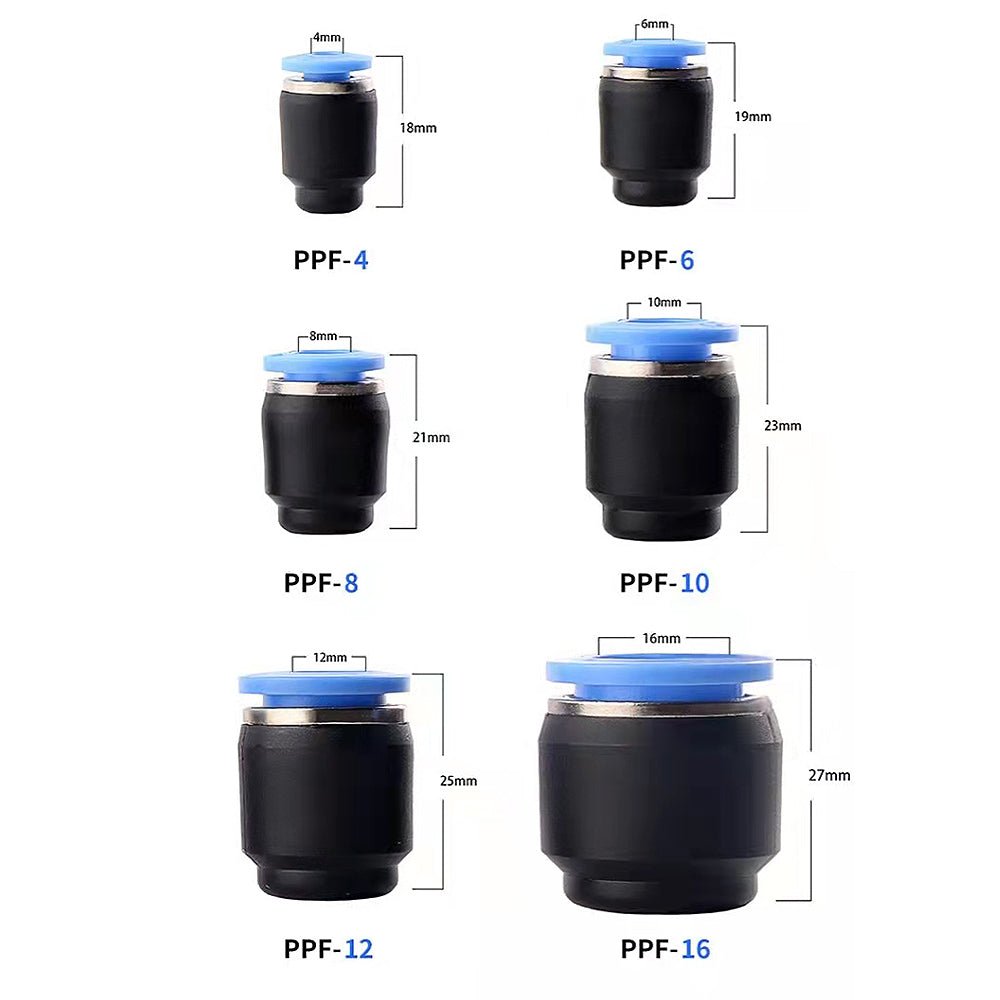Pneumatic Air Line Push fit Female End Blanking Cap Air Stop, Tube Plug 4 - 16mm - HomeDIYer