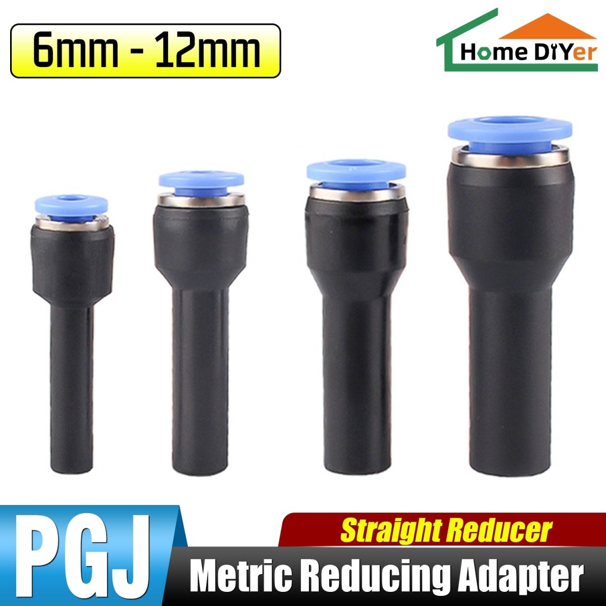 Push Fit Stem Reducers Metric Push in Fittings Hose Tube Reducing Adapter - HomeDIYer