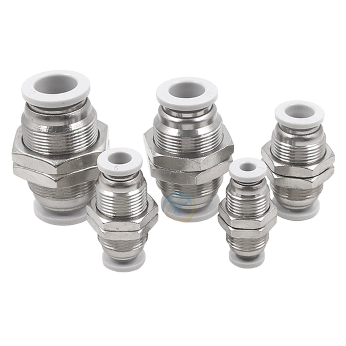 4 - 12mm Bulkhead Union Connector Pneumatic Air Push In Fitting For Hose Tube - HomeDIYer