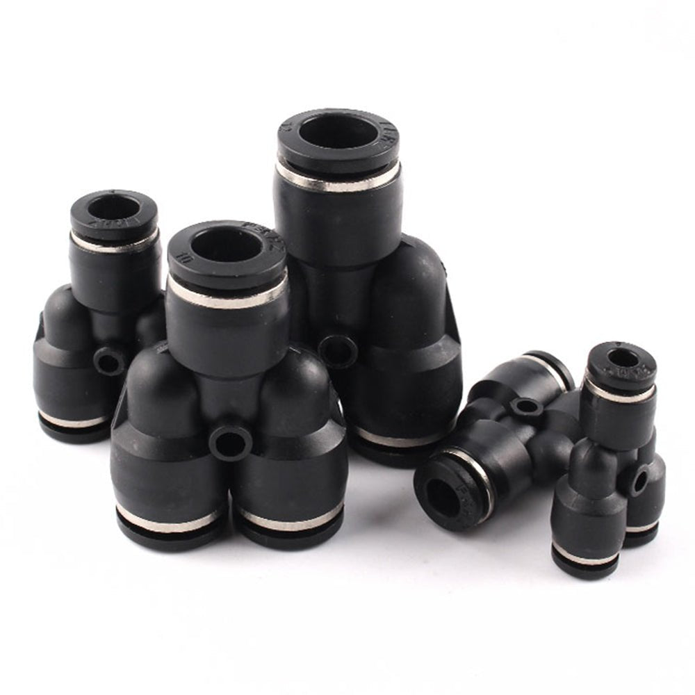Pneumatic Equal Y Push In Fittings - Y Shape 3 Way Connector 4mm to 16mm - HomeDIYer