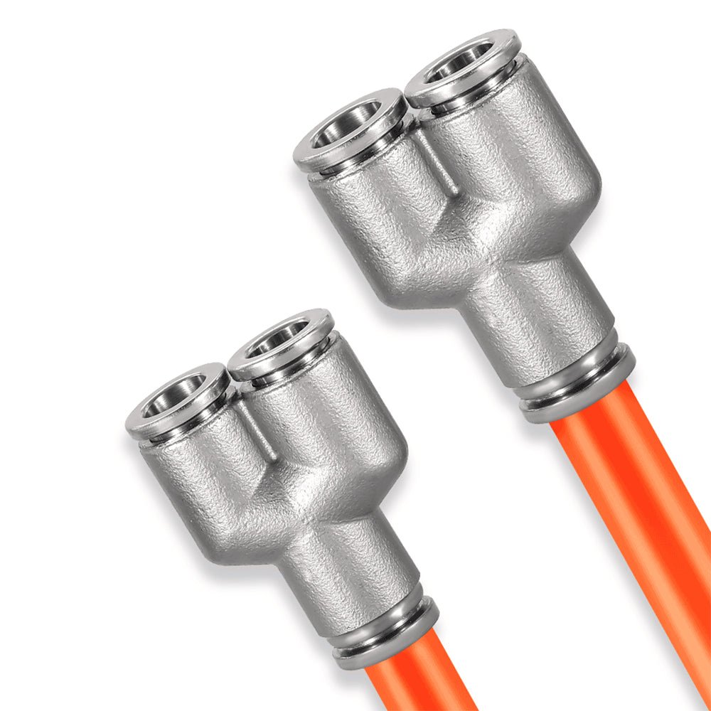Equal Y Connector Stainless Steel Pneumatic Push - In Fitting for Air Water Hose - HomeDIYer
