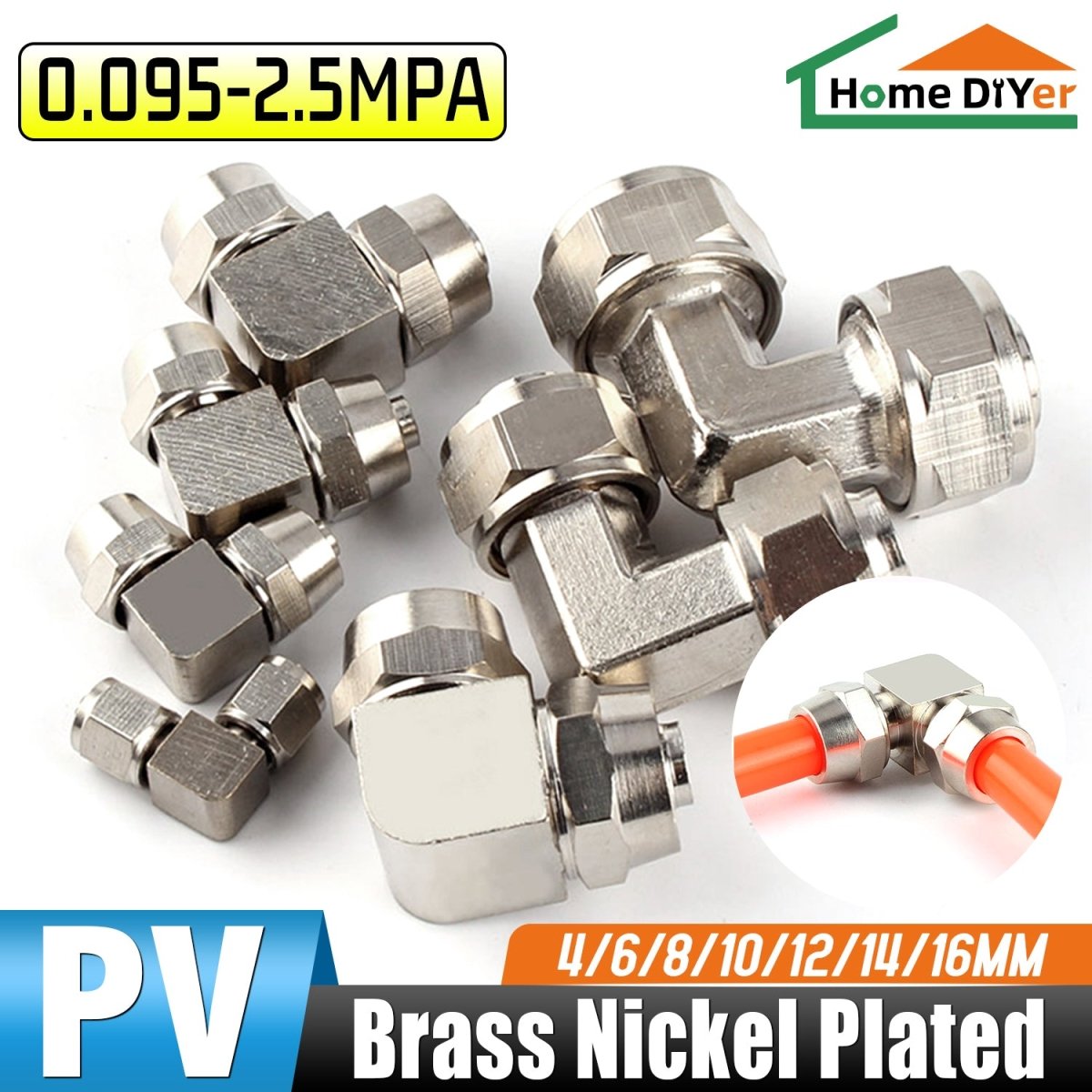 Pneumatic Push - In Fitting L - Type Elbow Joiner Qucik Connector Air Water Hose - HomeDIYer