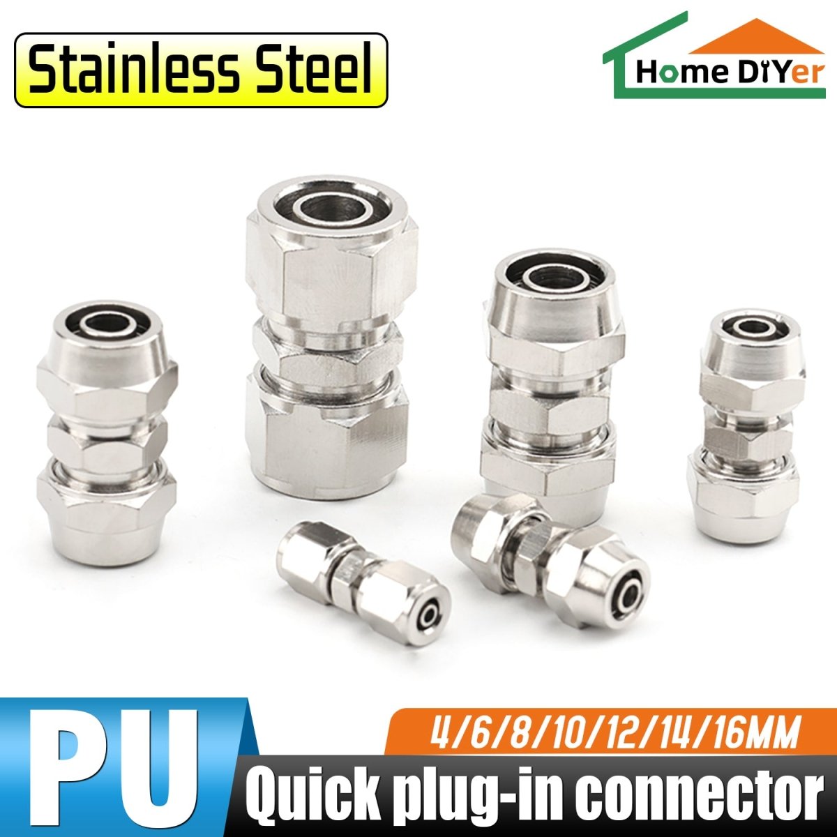 Twist Lock Coupler Fittings Pneumatic Push In Fitting Connector Air Line Hose - HomeDIYer