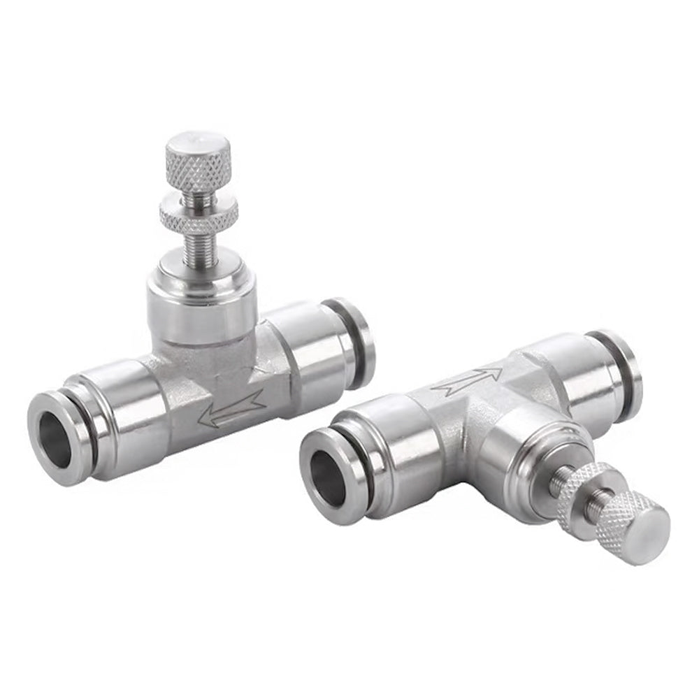 4 - 12mm Flow Control Valve Pneumatic Regulator Throttle Push Fit Connection Air - HomeDIYer