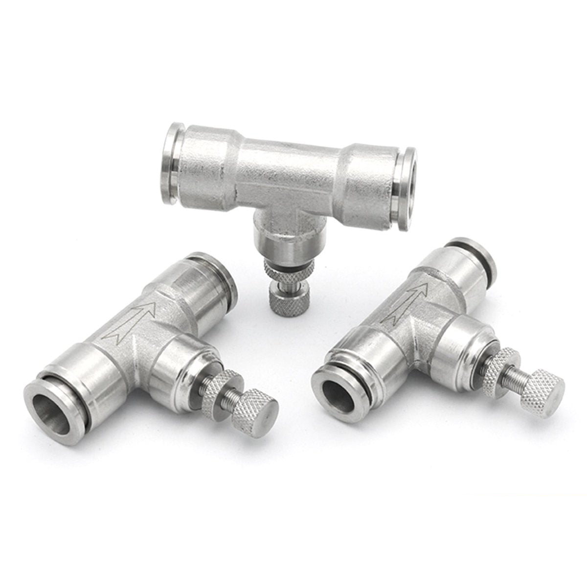 4 - 12mm Flow Control Valve Pneumatic Regulator Throttle Push Fit Connection Air - HomeDIYer