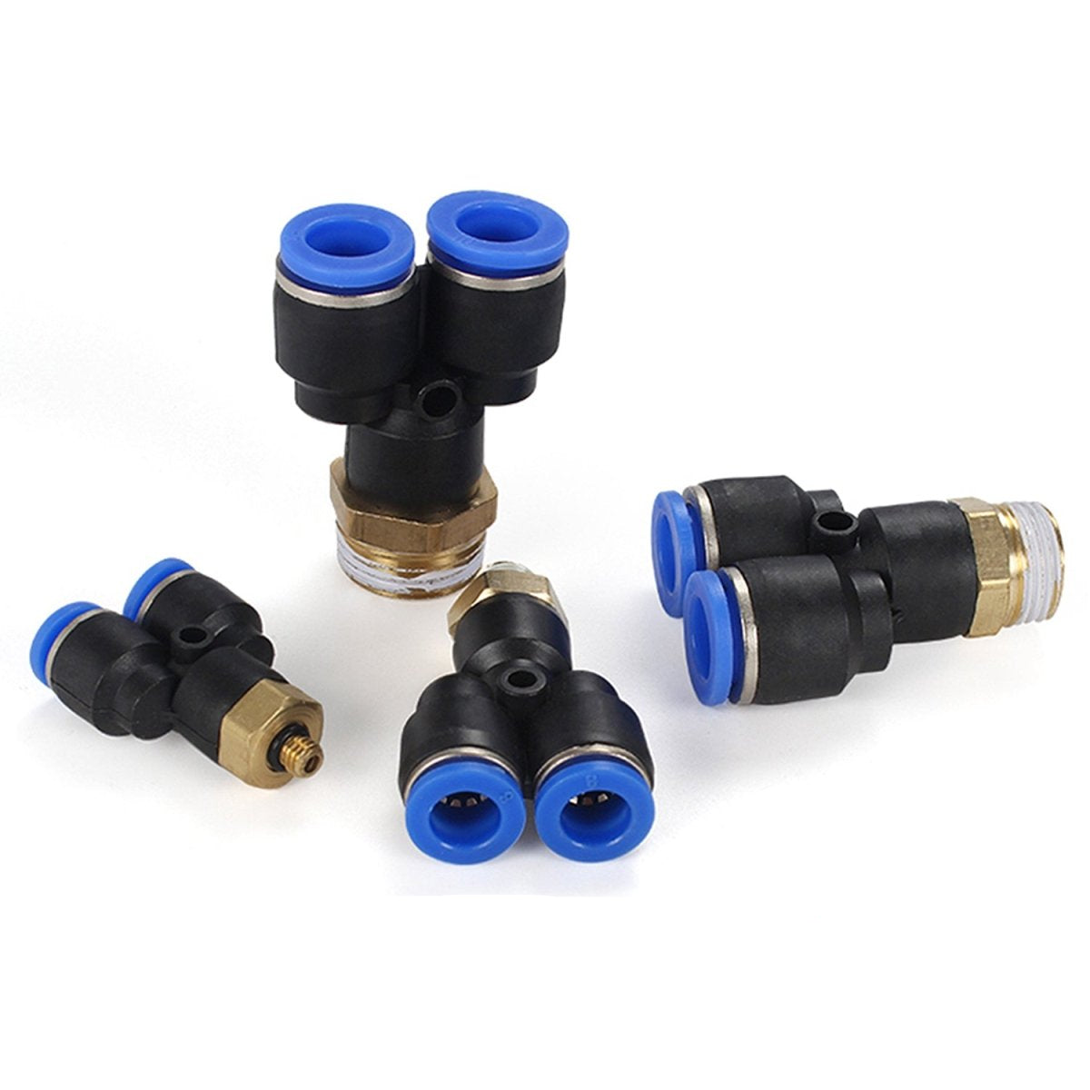 Pneumatic Y - Piece Male Stud Push - Fit Fittings Hose Inline Airline Connector - HomeDIYer