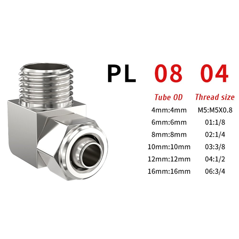 Pneumatic Push - In Fitting Male Stud Quick Coupler PL Connector Air Fitting - HomeDIYer