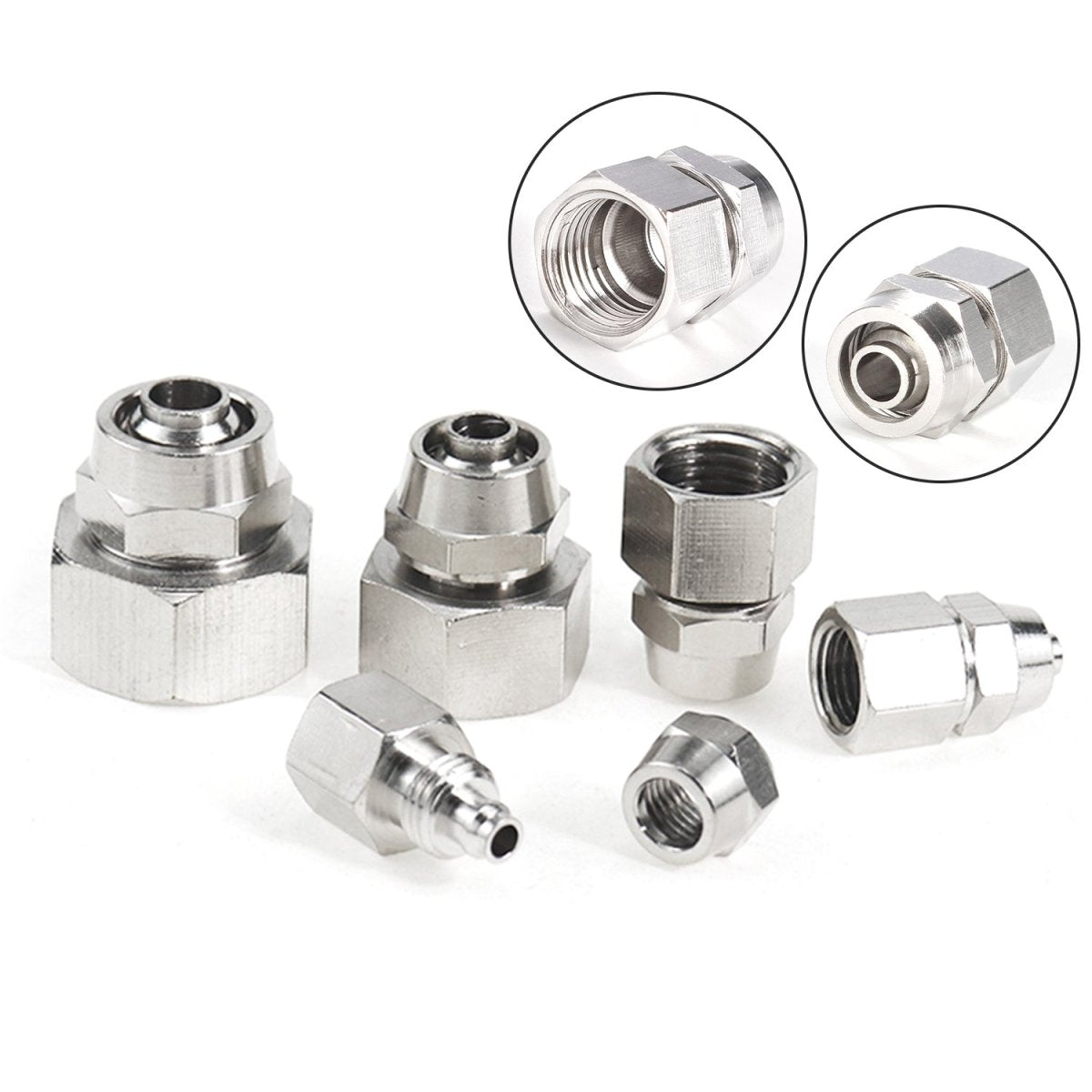 Pneumatic Straight Fittings Female Stud Quick Coupler Inline Push Fit Connector - HomeDIYer