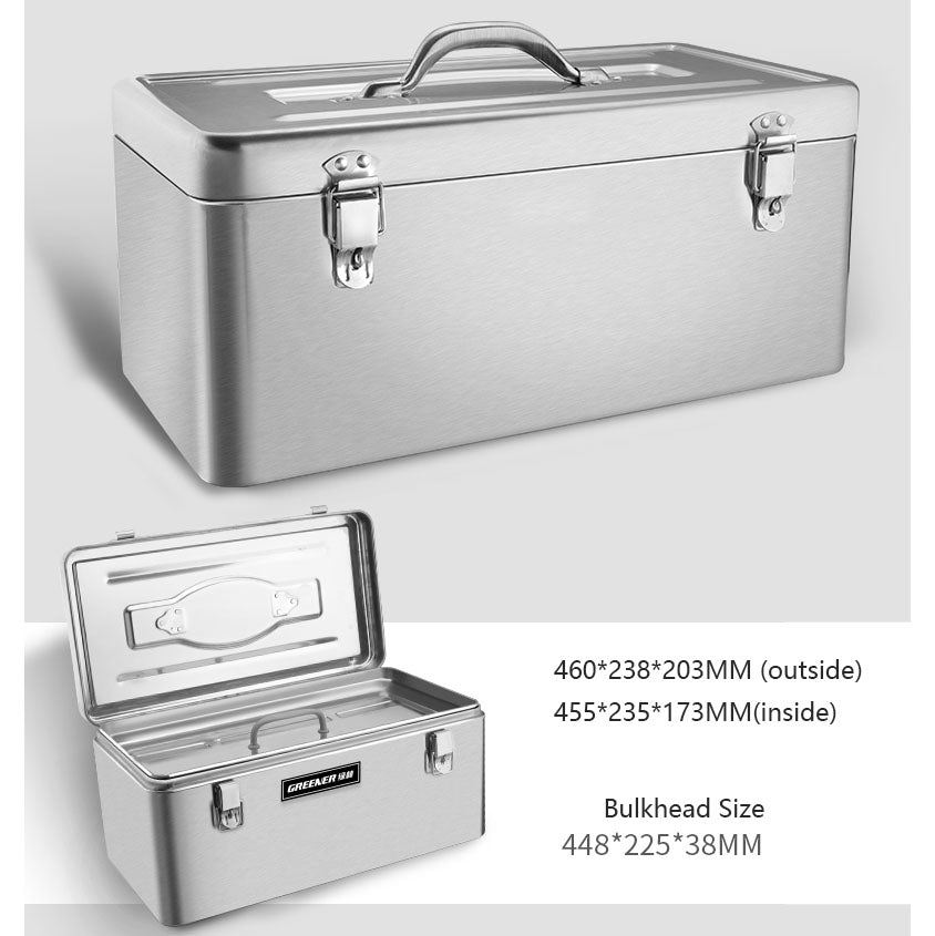 Stainless steel tool box household set industrial grade multi - function car hardware portable electrician storage box - HomeDIYer
