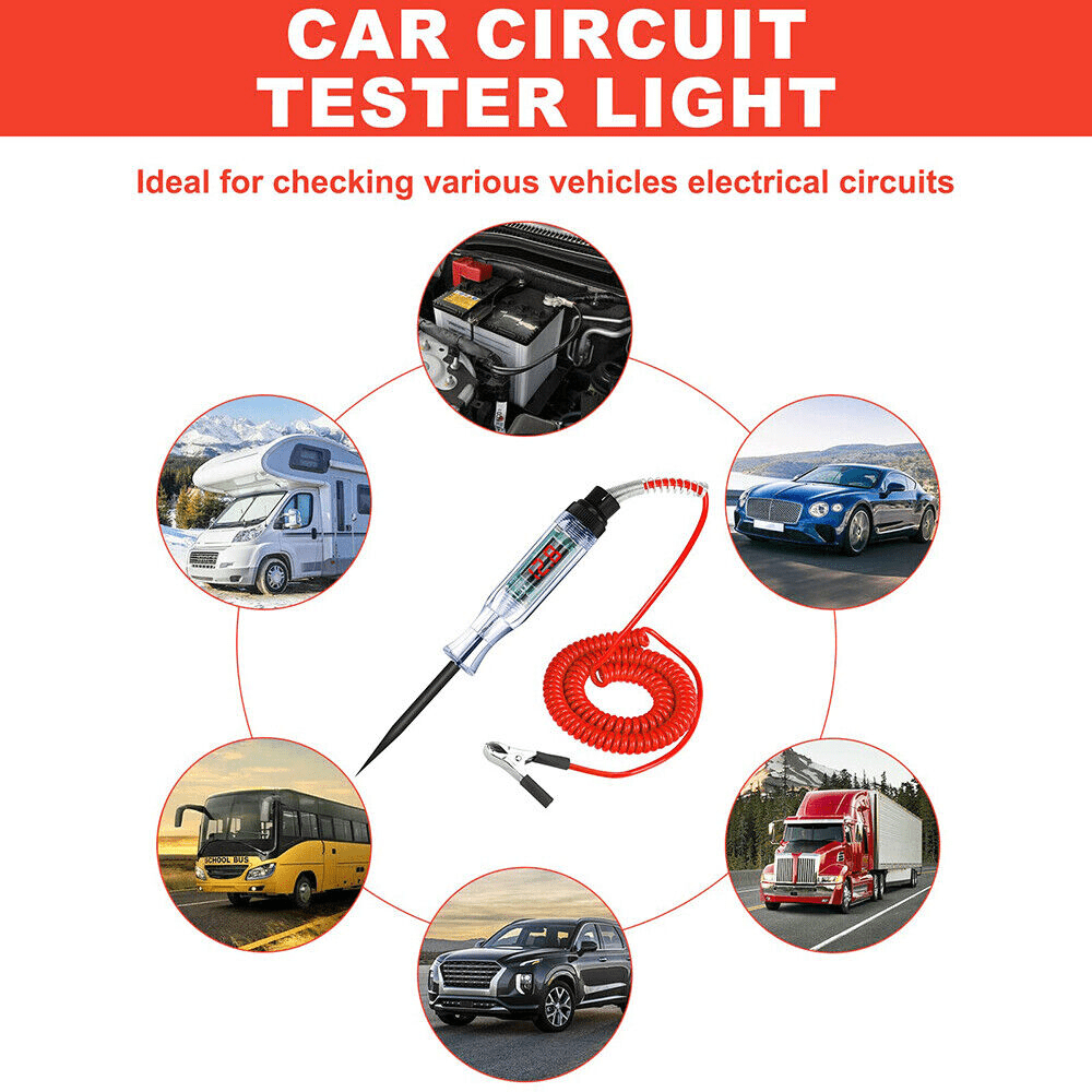 3 - 24V Car Digital Electric Voltage Circuit Tester Truck Automotive Light Test - HomeDIYer