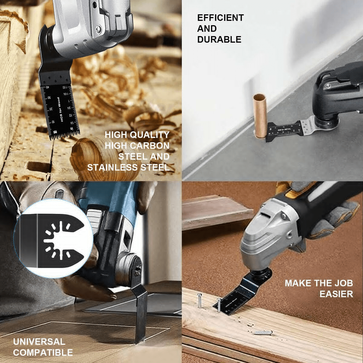 24Pcs Oscillating Saw Blades 34 - 88mm Set Universal Multi Tool Wood Metal Cutter - HomeDIYer