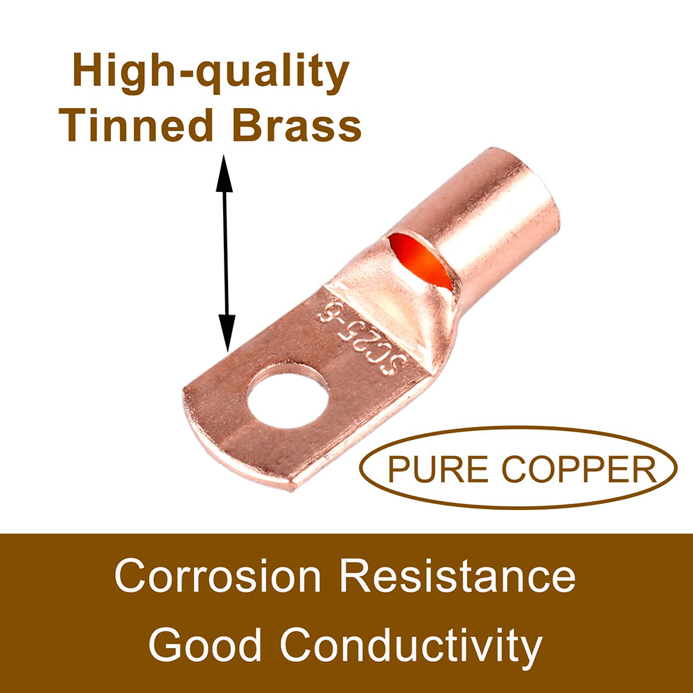 140pcs Copper Wire Lugs Battery Cable Ends Terminal Connectors Assortment Kit - HomeDIYer