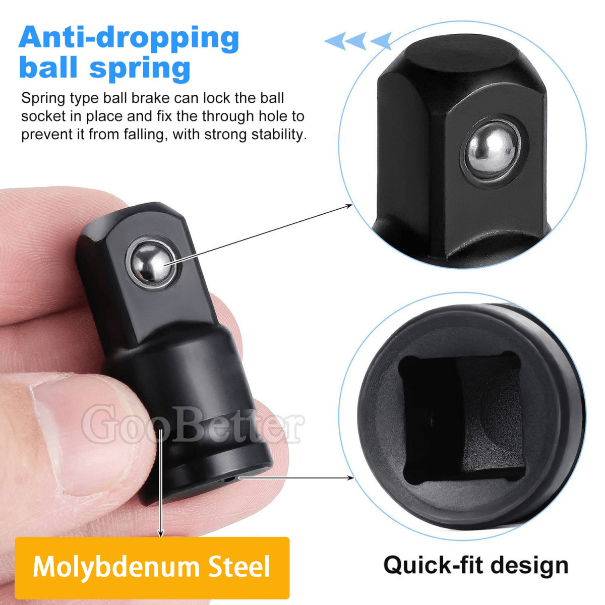 8Pcs Impact Socket Adaptor Reducer Set 1/4" 3/8" 1/2" 3/4" 1" Convertor Adaptors - HomeDIYer