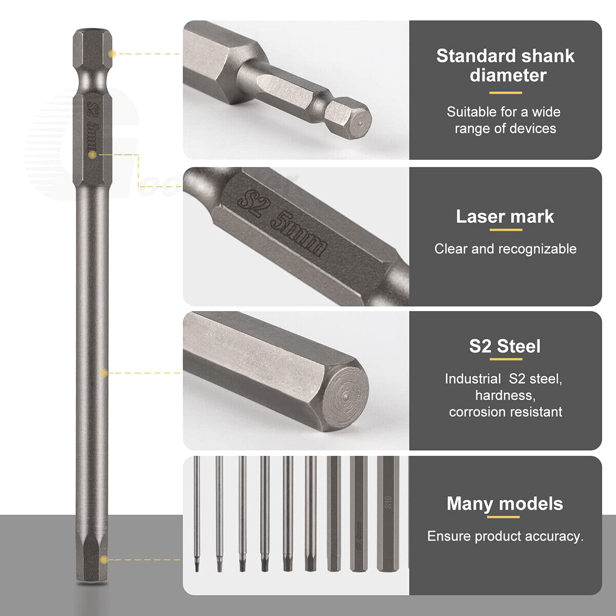 10Pcs 1.5 - 12mm Drill Bits Hex Screwdriver Set With Magnetic Allen Bit Shank 1/4" - HomeDIYer