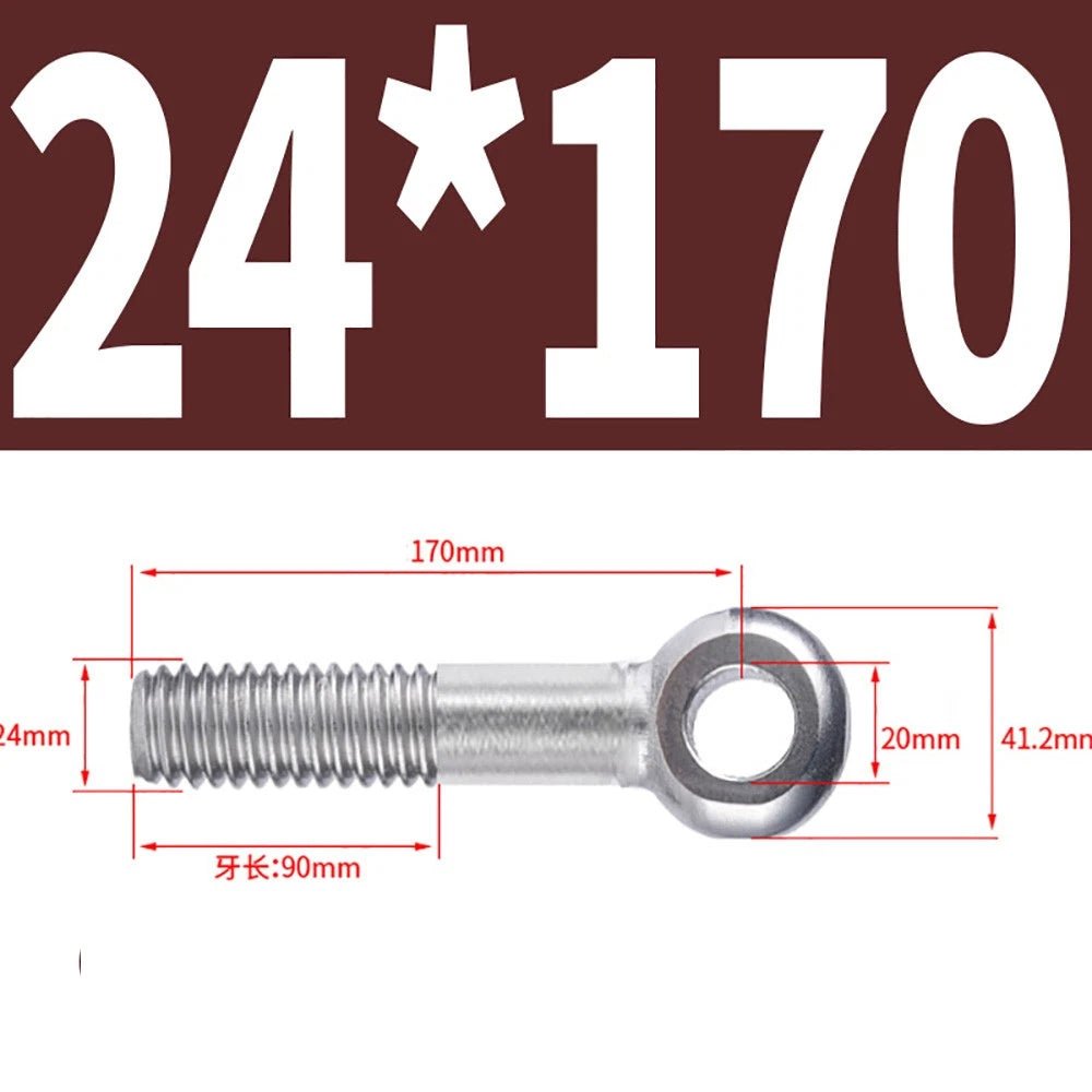 M5 - M24 A2 304 Stainless Steel Partially Threaded Forged Eye Bolts with Rings for Wire Rope & Hanging - HomeDIYer