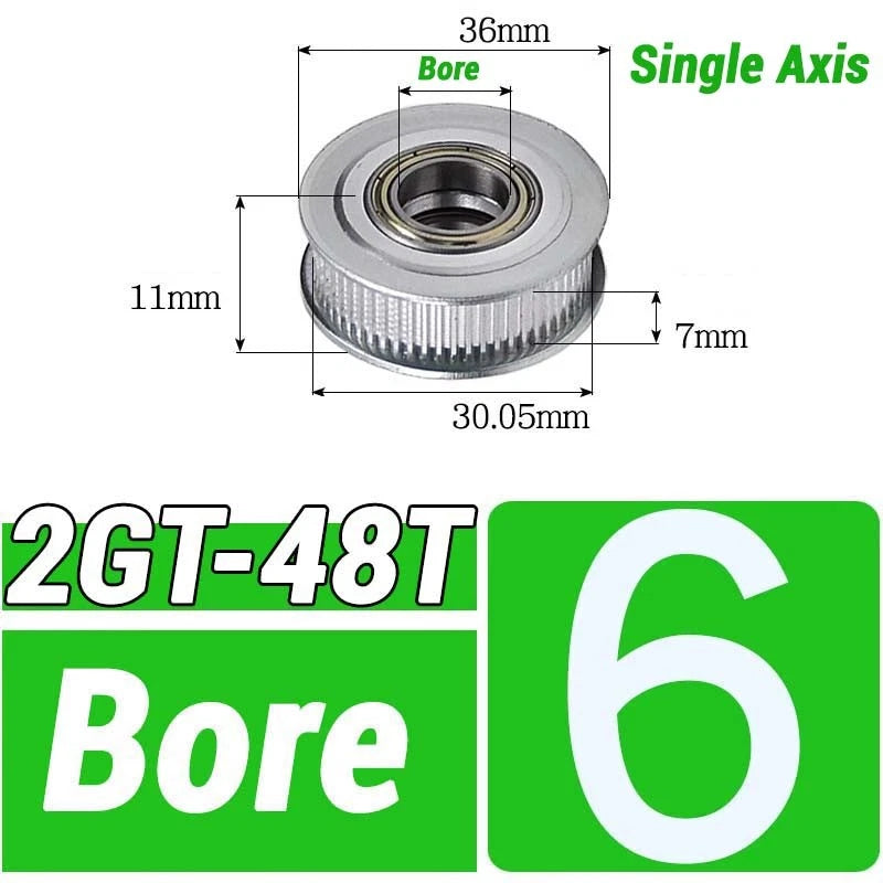 GT2 Timing Belt Pulley 16-100 Teeth 6-10mm Teeth Width Bore 3mm-25mm For 3D