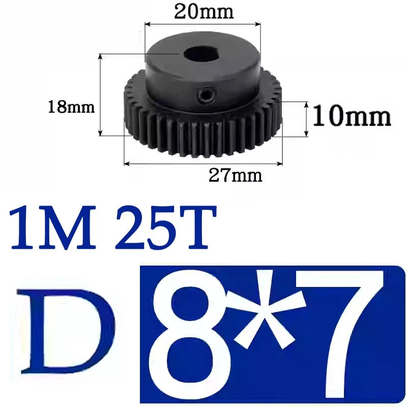 Spur Gears 1 Mod Transmission Gear With Step 45# Steel Pinion Motor Gear 10T~29T