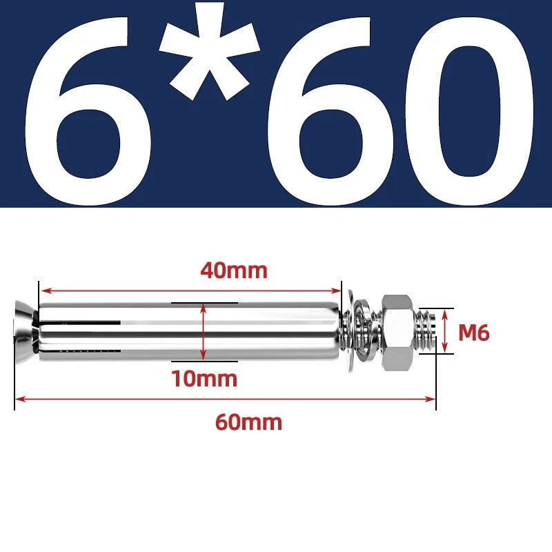 M6-M20 Stainless Steel Concrete Expansion Anchor Bolts – Extra Long