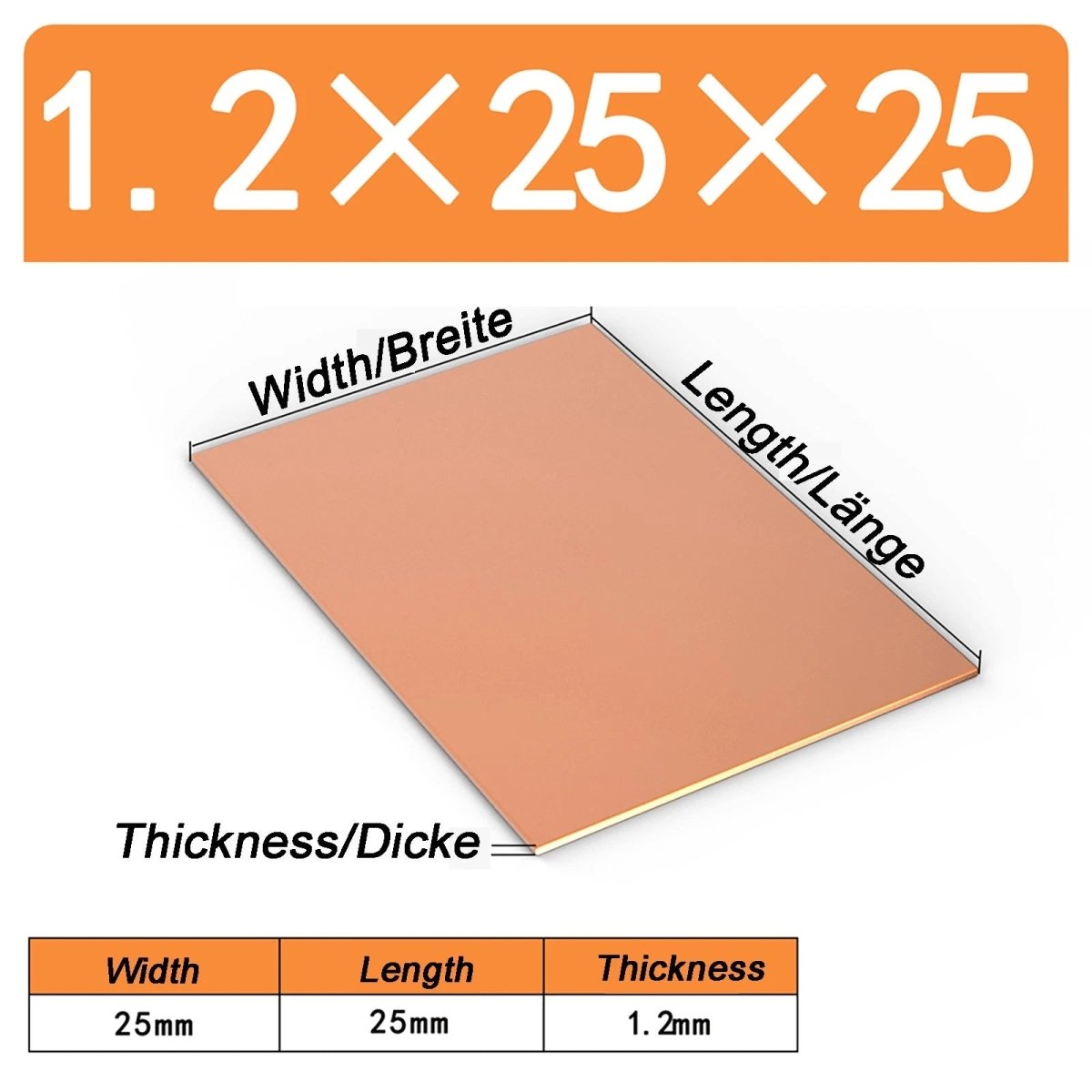 Natural Copper Sheet Metal guillotine cut - 0.3mm - 6.0mm - Multiple - HomeDIYer