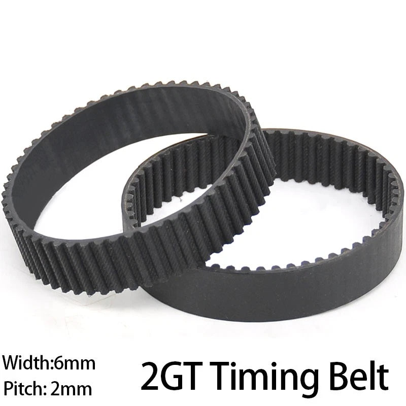 2GT Closed Loop Timing Belt 6mm Wide — GT2 Synchronous Drive Belt for 3D Printer & CNC, Perimeter 200–294mm