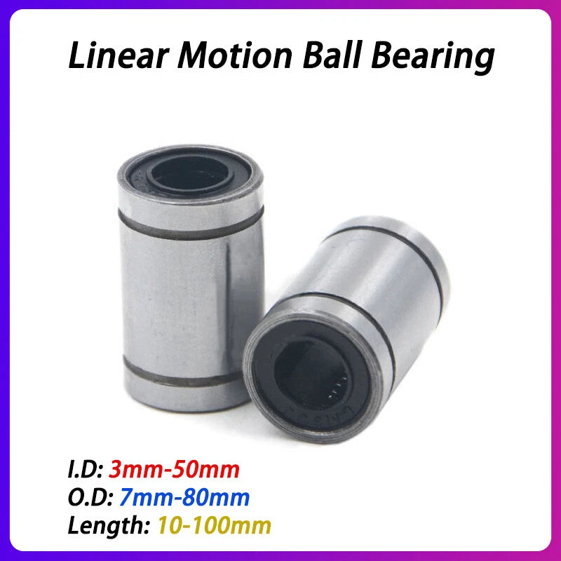 LM3-50UU Linear Motion Ball Bearings I.D 3-50mm O.D 7-80mm LM3-50 Linear Bearing