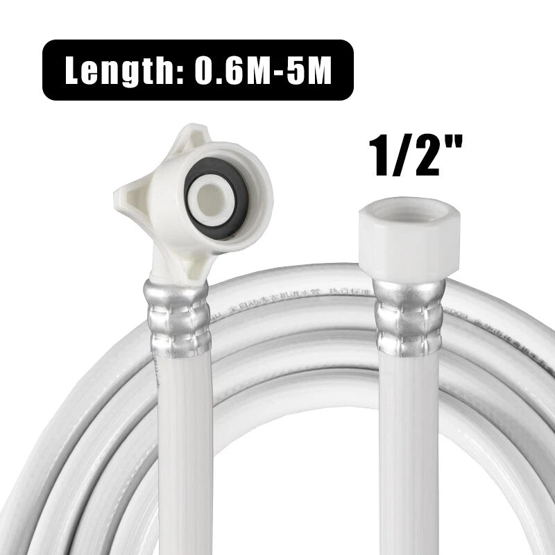 1" & 2" Washing Machine Water Inlet Hose – PVC Extension Pipe Connector, 0.6M–5M
