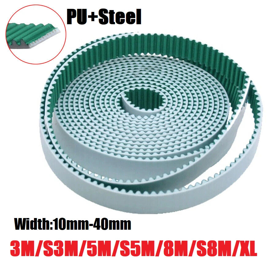 Open End Polyurethane Timing Belt — HTD 3M 5M 8M / S3M S5M S8M / XL | Steel Wire Reinforced | 10–40mm Wide