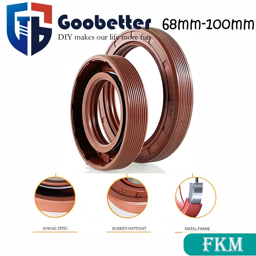 TC TG Oil Seal Skeleton FKM Rubber Framework Double Lip Sealing Ring 68-100mm