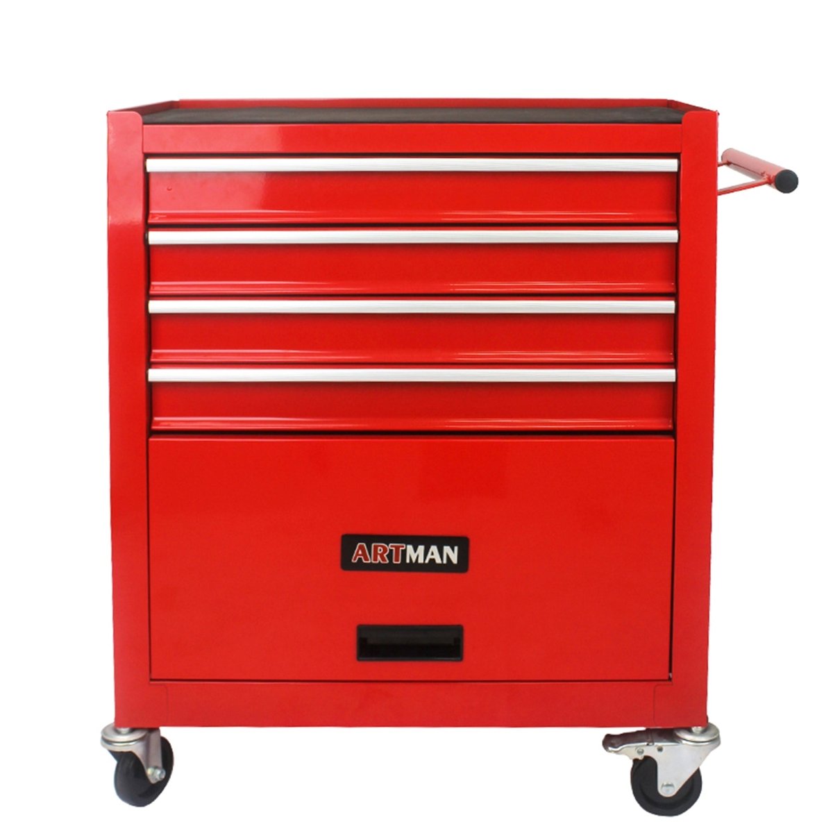 4 Drawers Multifunctional Red Tool Cart With Wheels - HomeDIYer