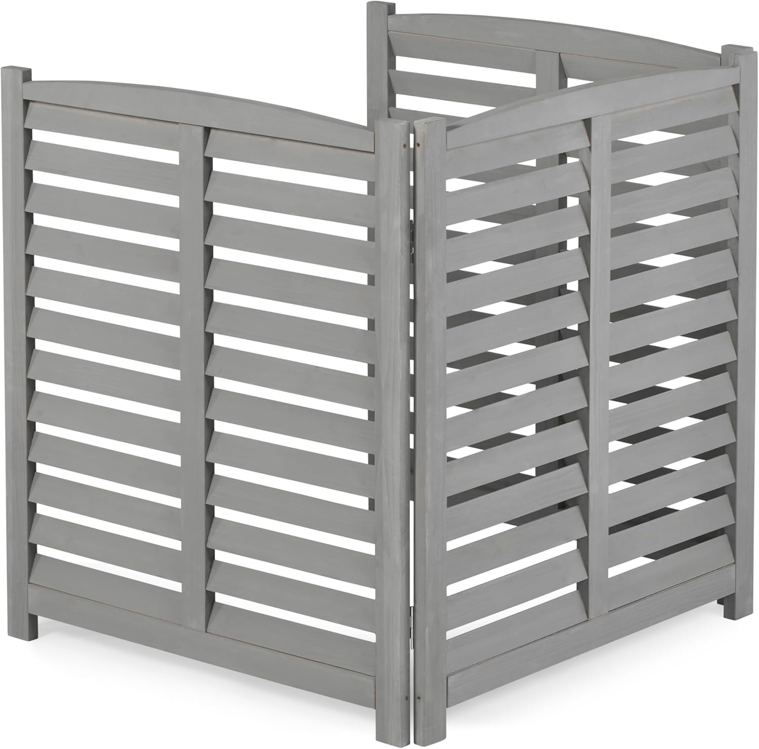 3 - Panel Outdoor Privacy Screen for AC Units | Solid Wood Ventilated Fence 32"x38" - HomeDIYer