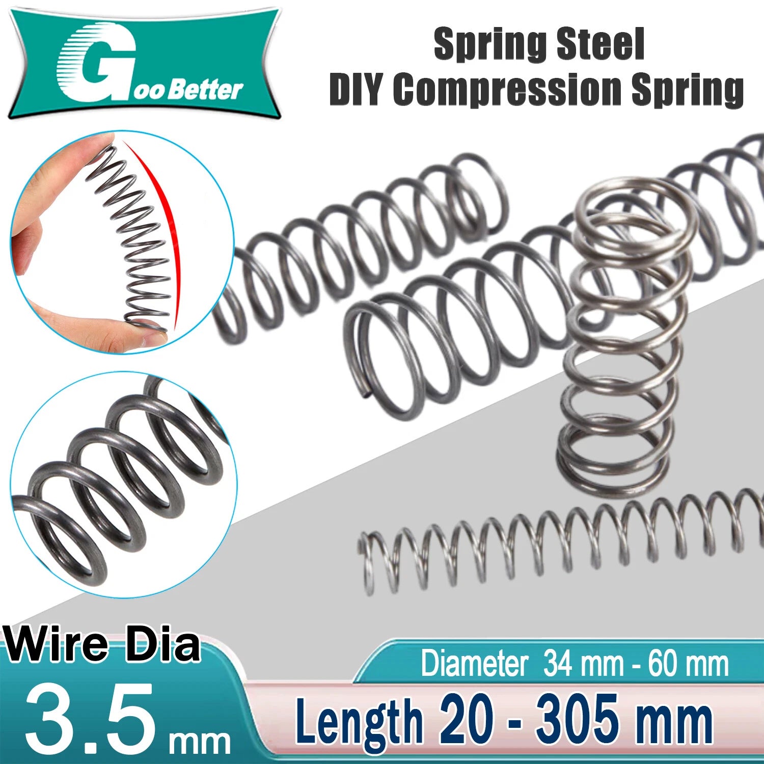 Compression Spring Wire Diamete 3.5mm,20-305mm Length Pressure Compressed Spring