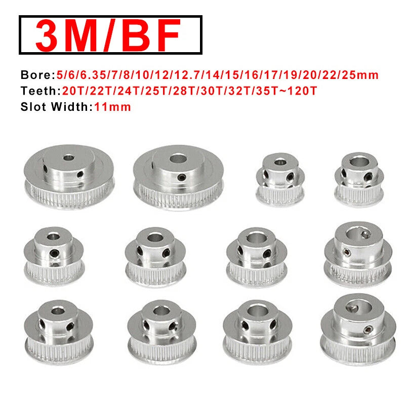 3M 20T~120T Synchronous Wheel Timing Belt Pulley With Step For 10 mm Width Belt