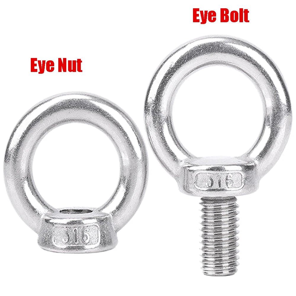 A2 Stainless Steel Eye Nuts & Eye Bolts — Lifting Ring Screws M3 to M42 - HomeDIYer