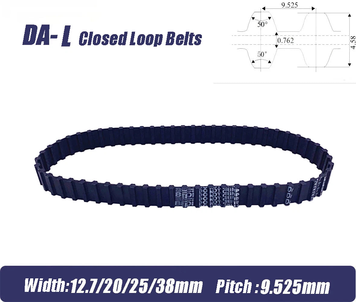 DA-L Double Sided Teeth Closed Loop Timing Belt | 9.525mm Pitch | 12.7–38mm Wide