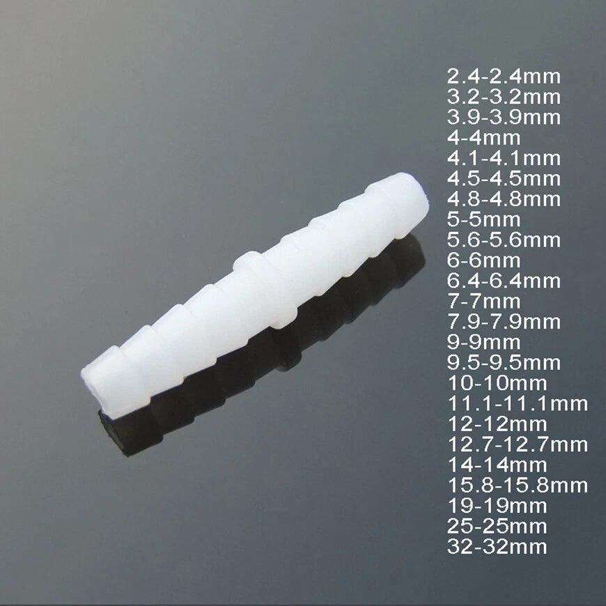 Plastic Barbed Straight Connector Pipe Hose Joiner Fittings Air Water 2.4-3.2mm