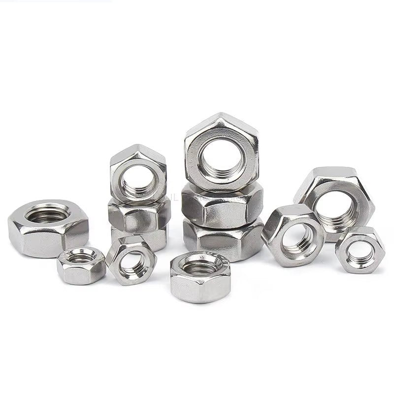 10Pcs 304 A2 Stainless Steel Hex Hexagon Nut M3 M4 M5 M6 M8 M10 M12 - HomeDIYer
