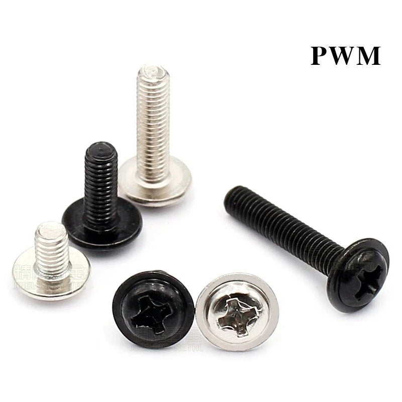 Flanged Button Head Phillips Machine Screws — M1.4 to M4, Nickel Plated or Black