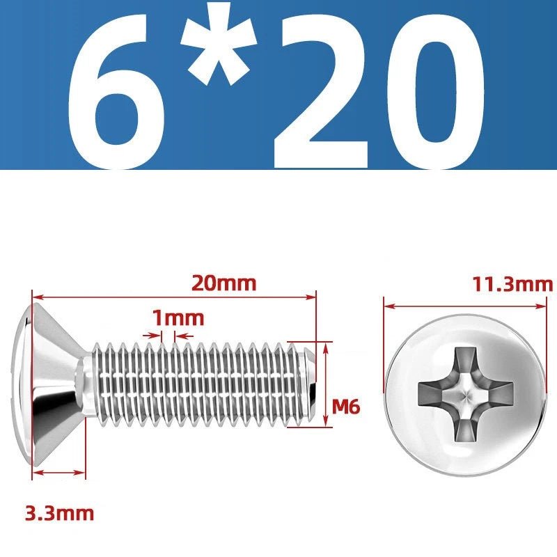 Phillips Oval Head Machine Screws Stainless Steel — M1.6 to M10, All Sizes - HomeDIYer